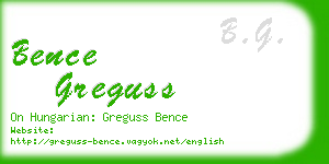 bence greguss business card